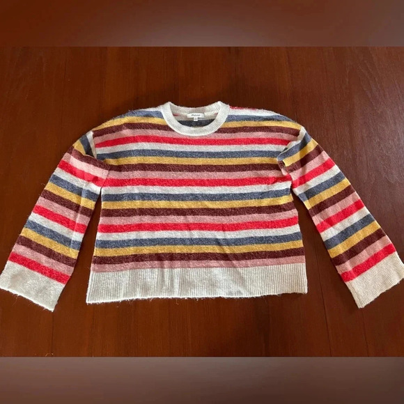 Madewell Striped Multicolored Sweater-oversized-size XXS - Picture 2 of 7